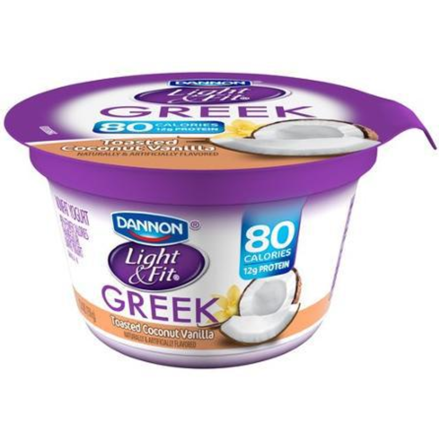 Dannon Light & Fit Nonfat Greek Yogurt Toasted Coconut Vanilla, 5.3 Oz ...